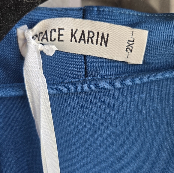 Grace Karin Elegant Teal Blue Wrap Blouse NWT - Picture 8 of 8